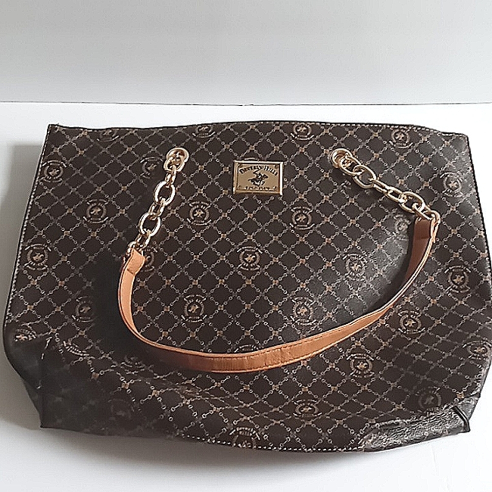 Beverly Hills Polo Club NEW Brown and Tan Women's Tote‎ Purse